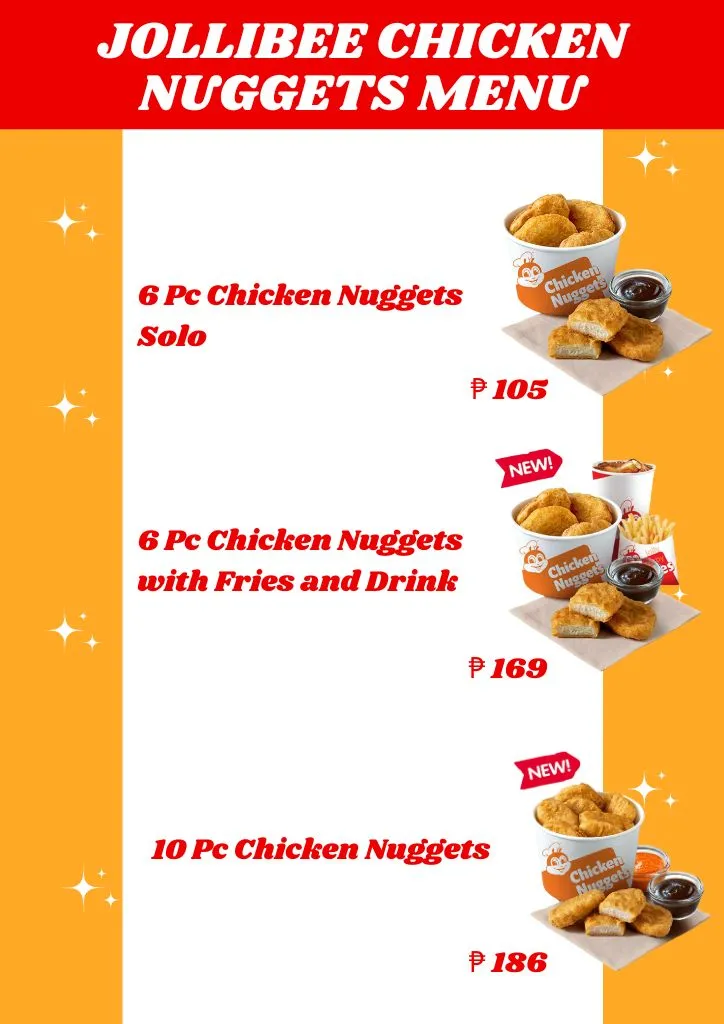 Jollibee Chicken Nuggets Menu