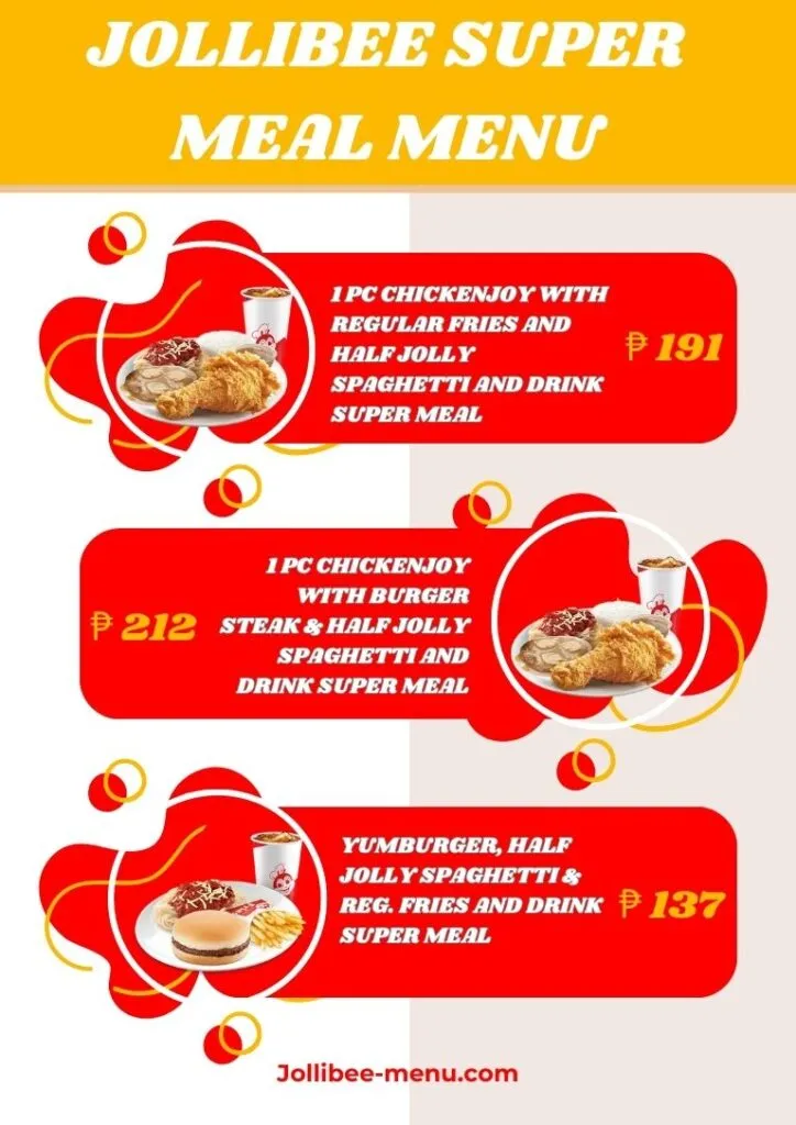 Jollibee Super Meal Menu